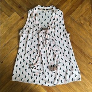 NWOT Poema Black Cat Retro Style Blouse